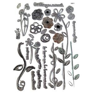 Live Like You Mean It Clear Cling Stamp Set Missing 2 Stamps Fun Floral Design